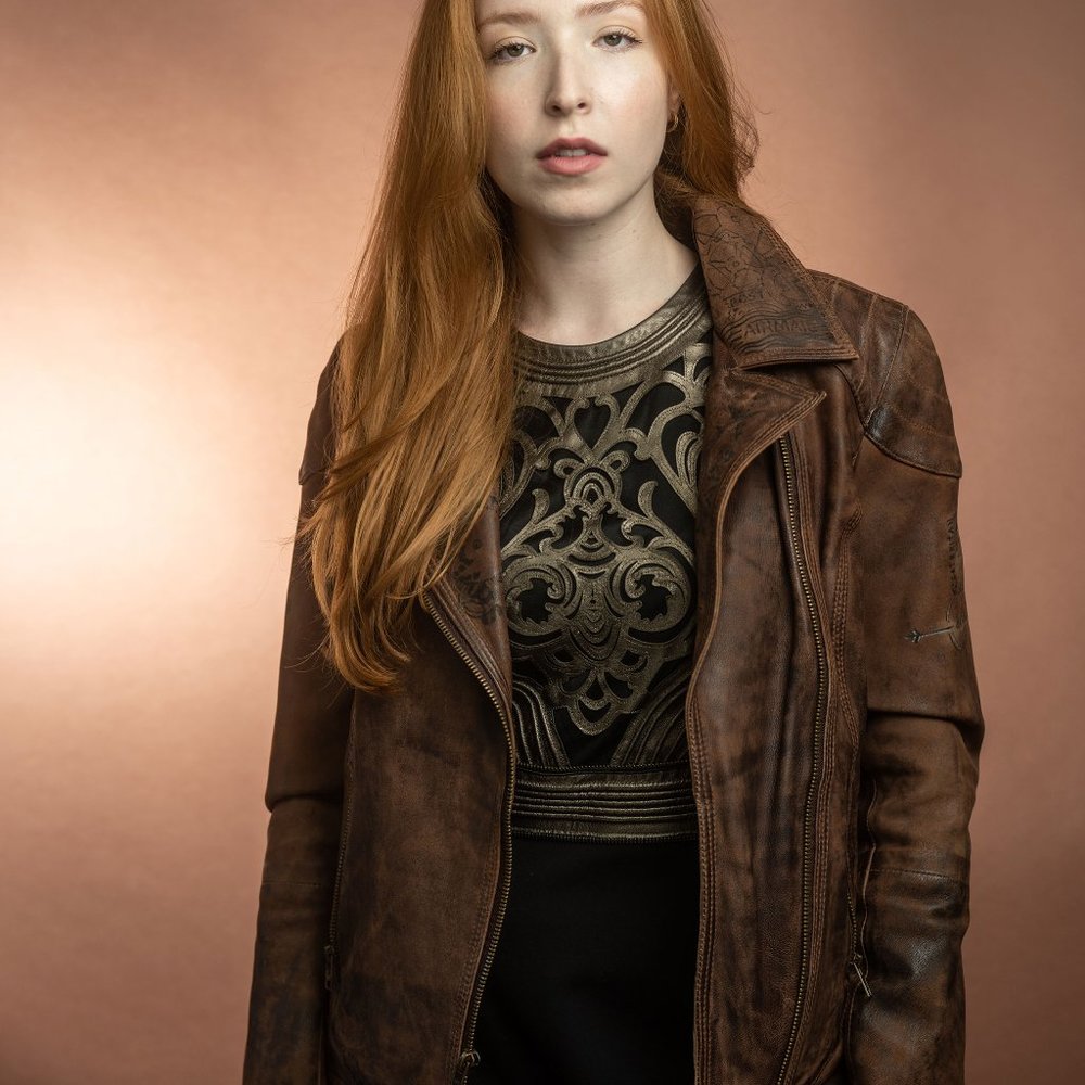 Vintage Aviator Leather Jacket, "Born to Fly", SPARK + REBEL - Size M